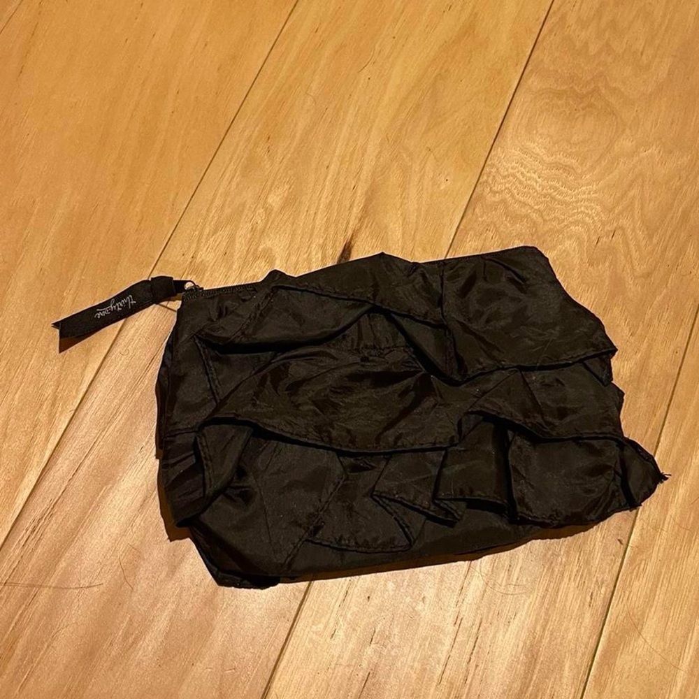 Black Ruffled Clutch